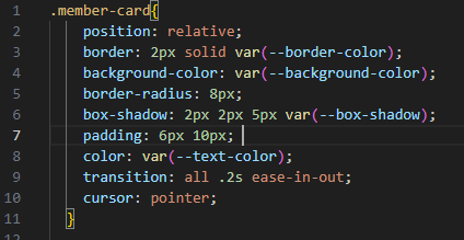 Image of CSS selector using CSS variables